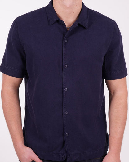 Benetton Riviera Twill Kurzarmhemd Marineblau