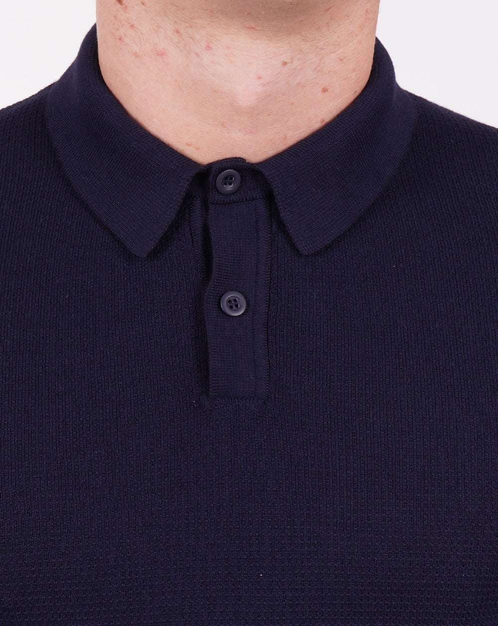 Benetton Strick-Poloshirt Marineblau