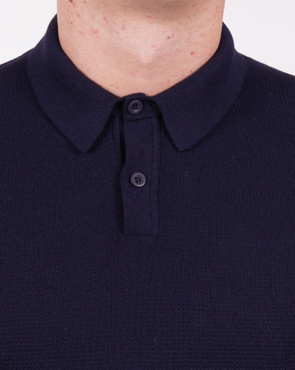Benetton Strick-Poloshirt Marineblau