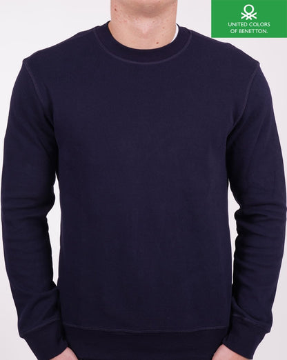 Benetton Piqué-Sweatshirt Marineblau