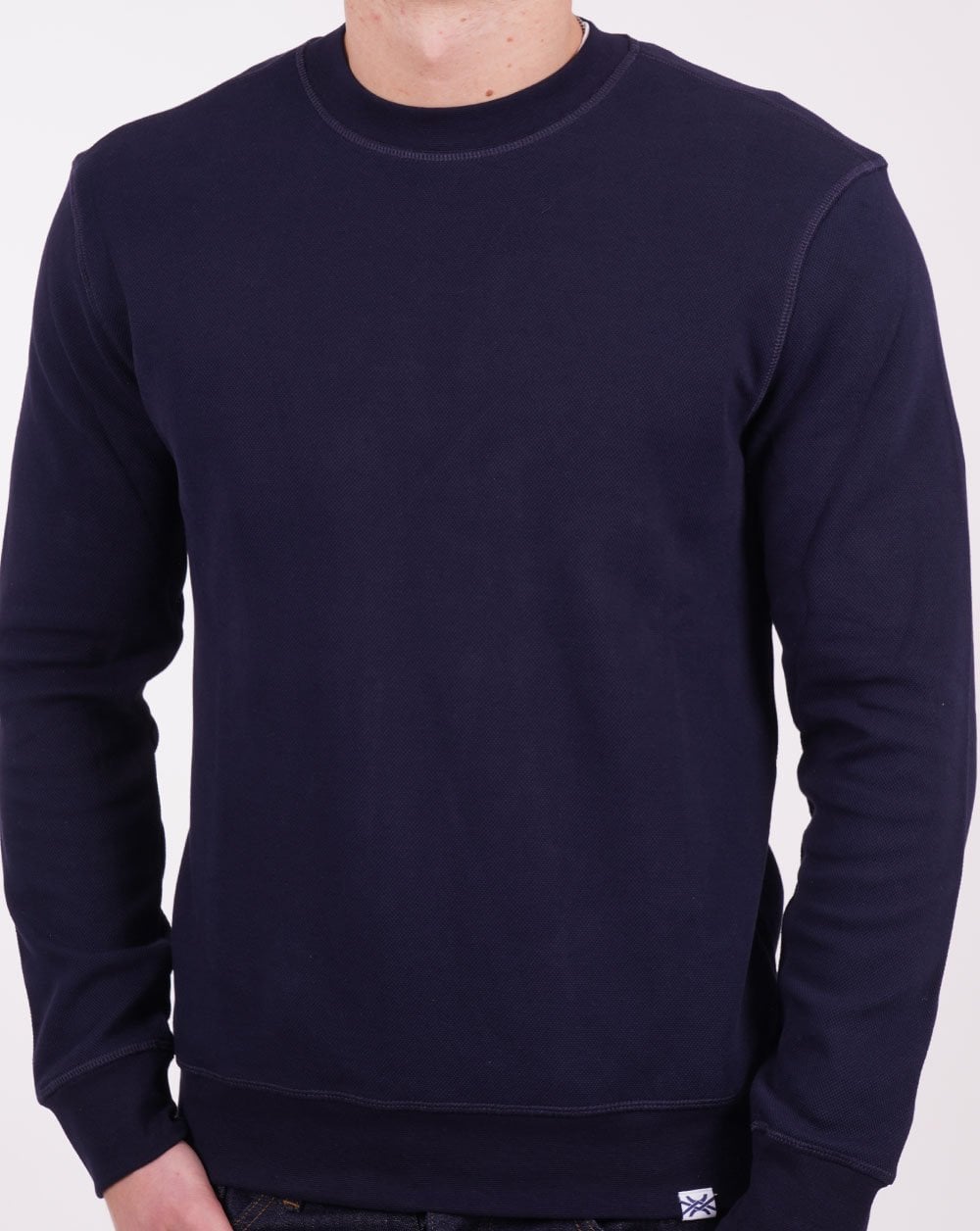 Benetton Piqué-Sweatshirt Marineblau