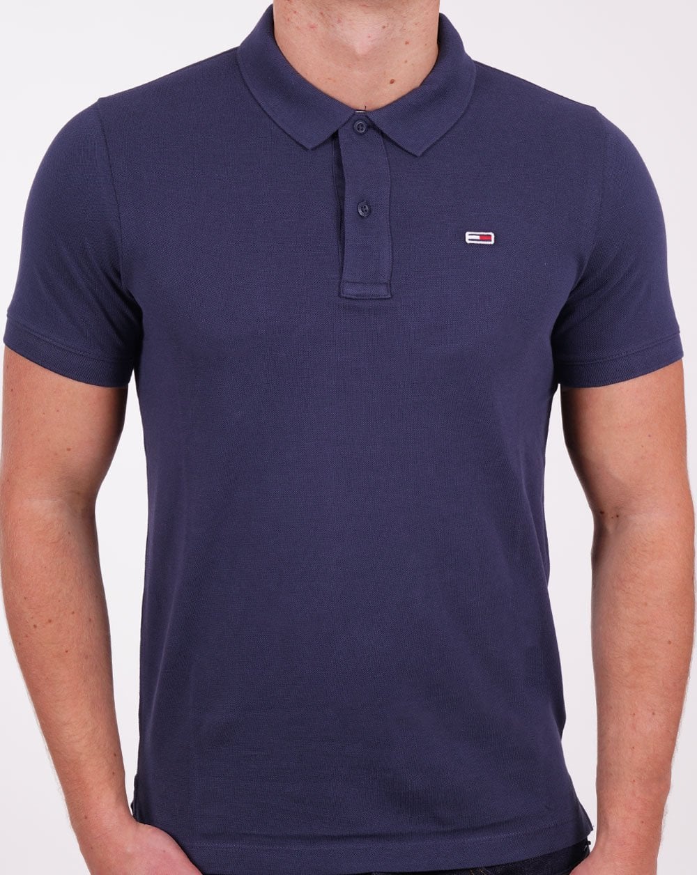 Tommy Jeans Slim Fit-Poloshirt aus Baumwolle, Marineblau
