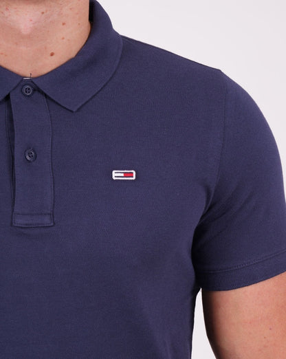 Tommy Jeans Slim Fit-Poloshirt aus Baumwolle, Marineblau