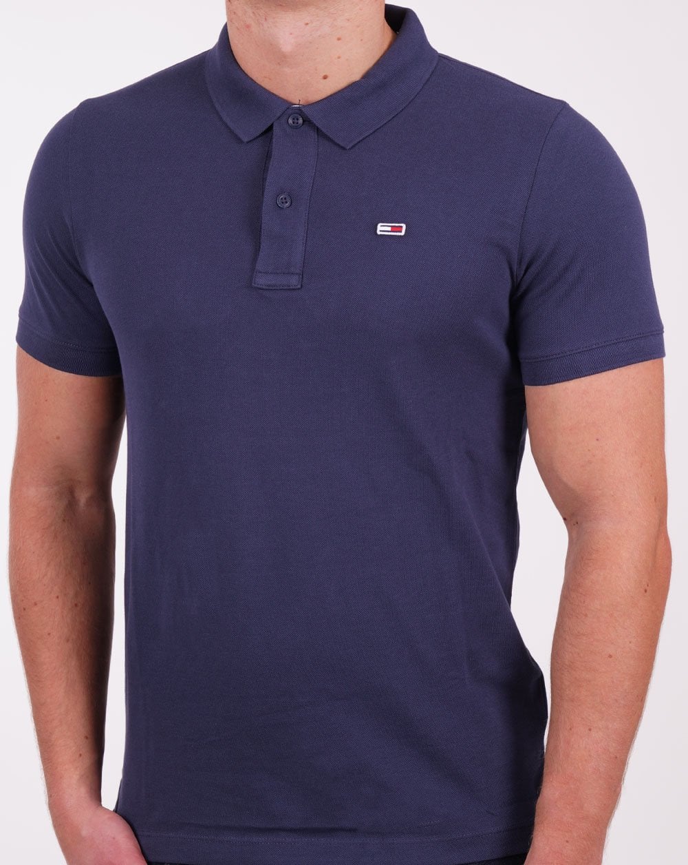 Tommy Jeans Slim Fit-Poloshirt aus Baumwolle, Marineblau