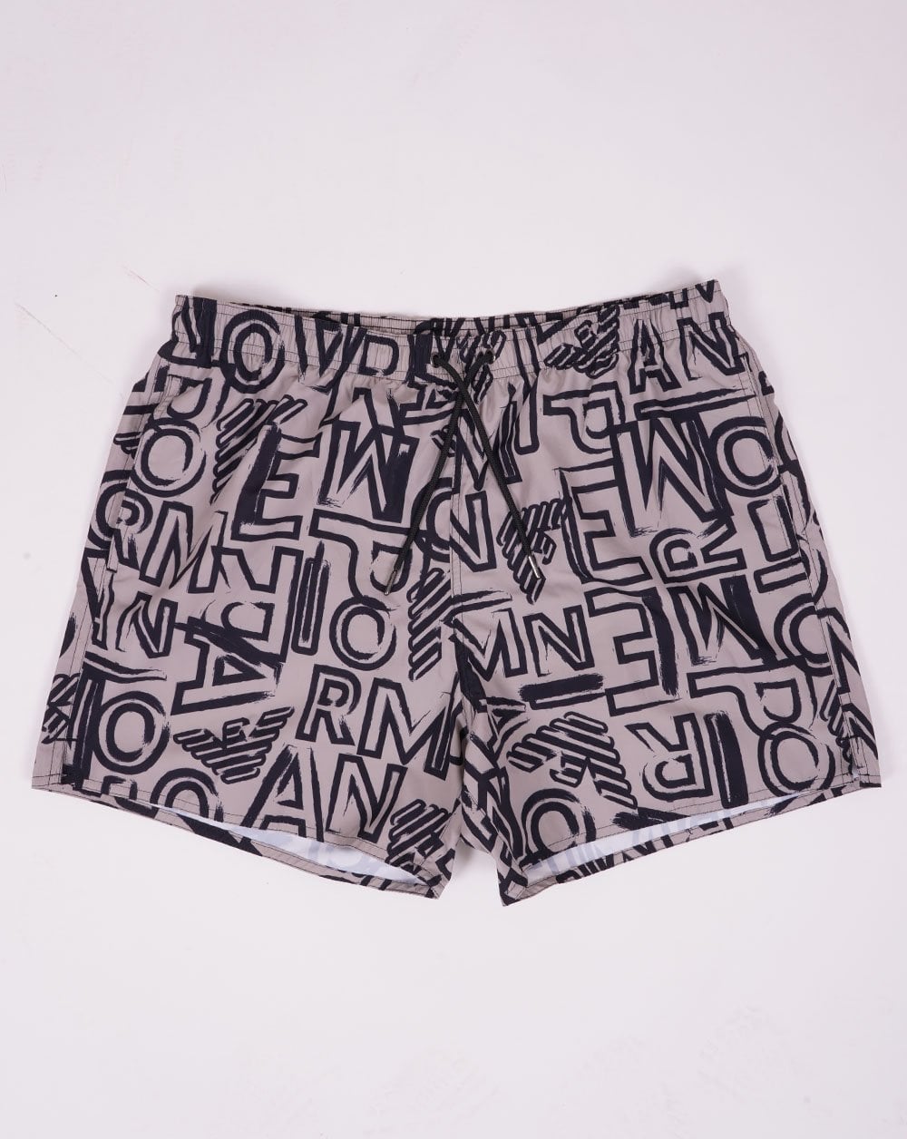 Emporio Armani Badeshorts mit Schriftzug in Sand