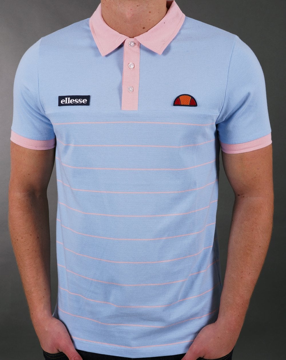 Ellesse Gene Poloshirt Hellblau Rosa