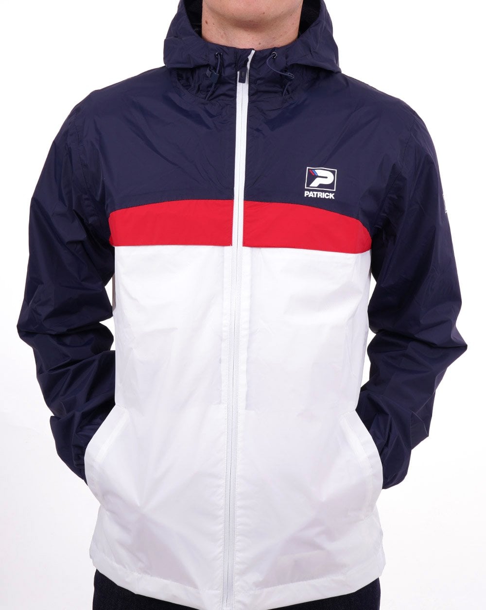 Patrick Klassische Regenjacke Marineblau/Weiß
