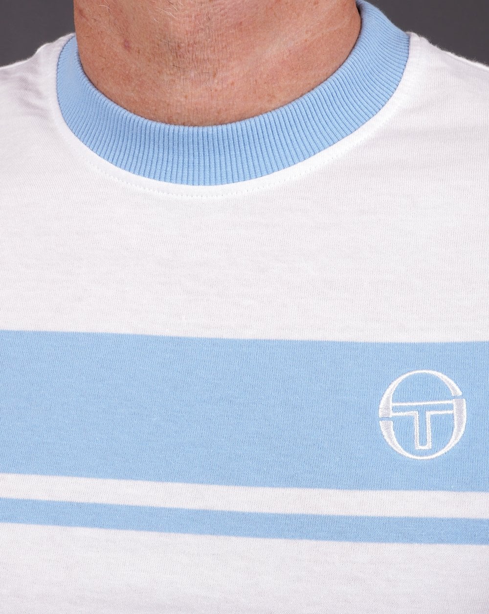 Sergio Tacchini Masters T Shirt White/Sky Blue