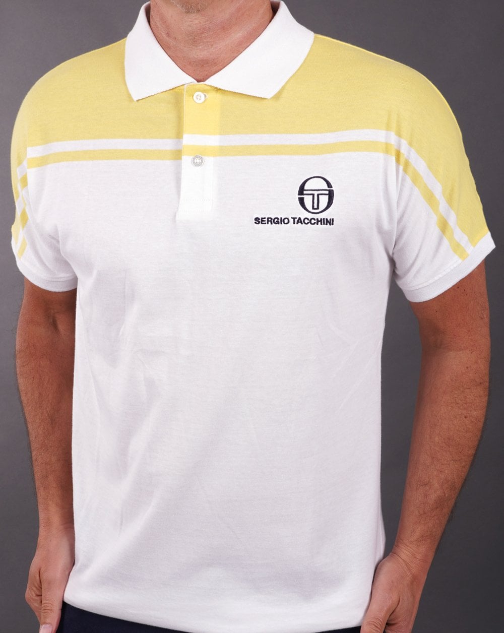 Sergio Tacchini New Young Line Poloshirt Weiß/Zitrone