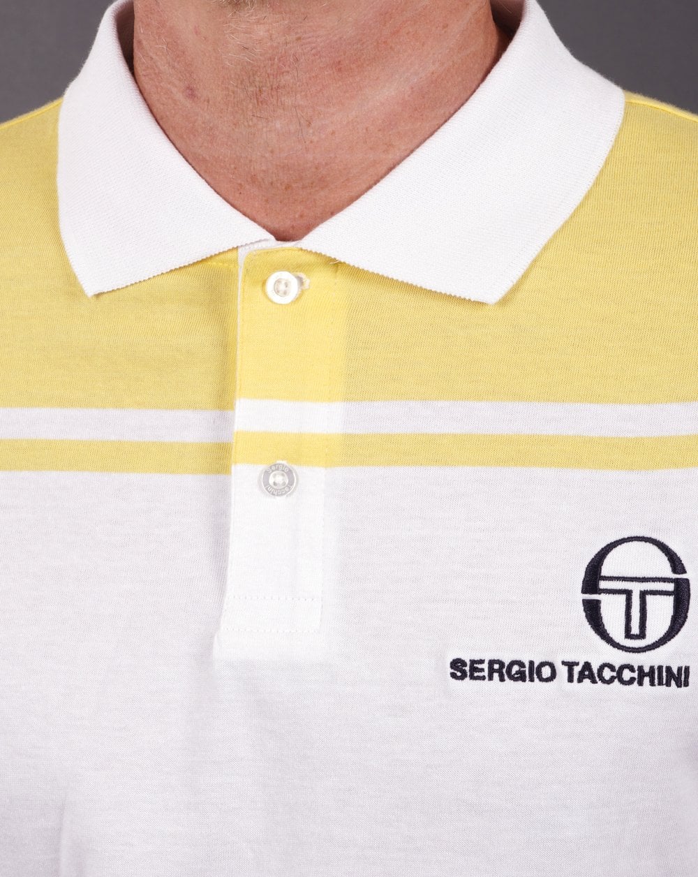 Sergio Tacchini New Young Line Poloshirt Weiß/Zitrone
