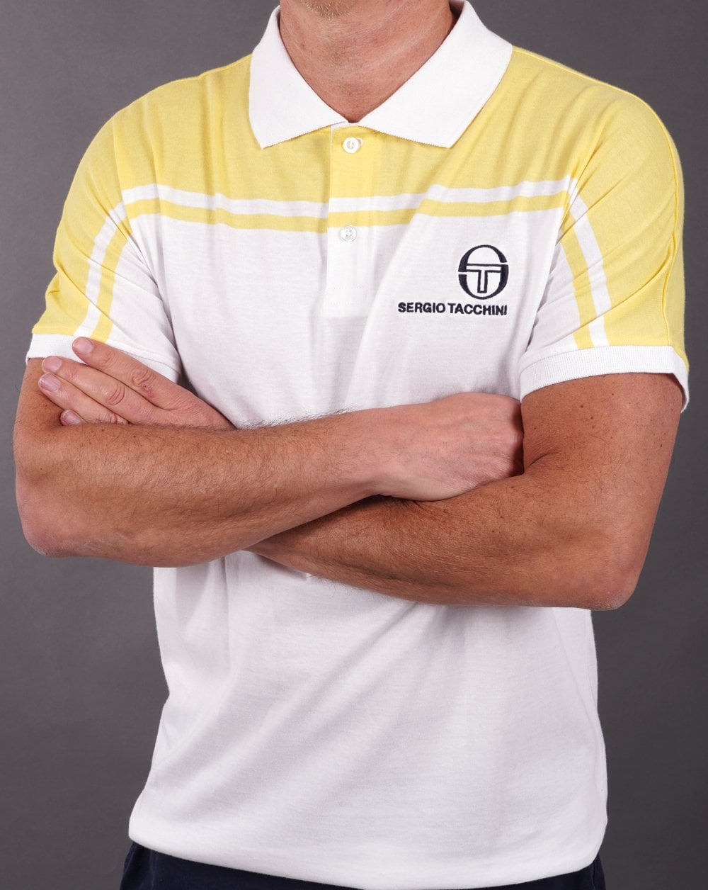 Sergio Tacchini New Young Line Poloshirt Weiß/Zitrone