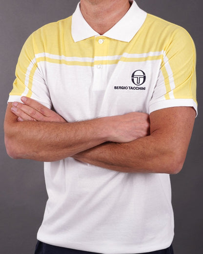 Sergio Tacchini New Young Line Poloshirt Weiß/Zitrone