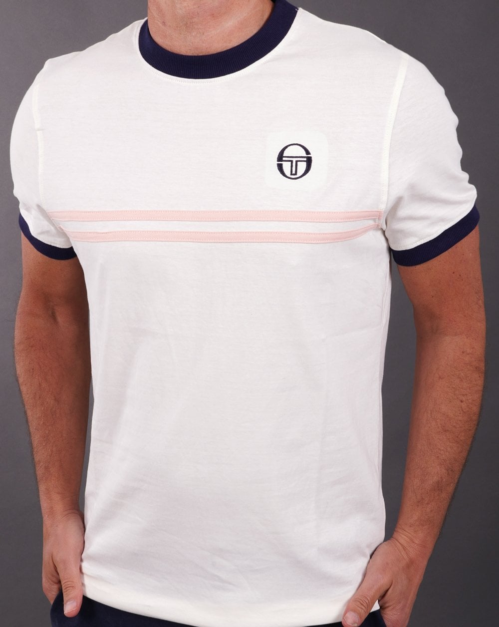 Sergio Tacchini Supermac T-Shirt Gardenia/Pink/Marineblau