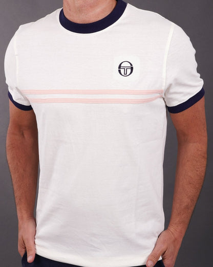 Sergio Tacchini Supermac T-Shirt Gardenia/Pink/Marineblau