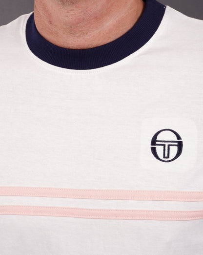 Sergio Tacchini Supermac T-Shirt Gardenia/Pink/Marineblau