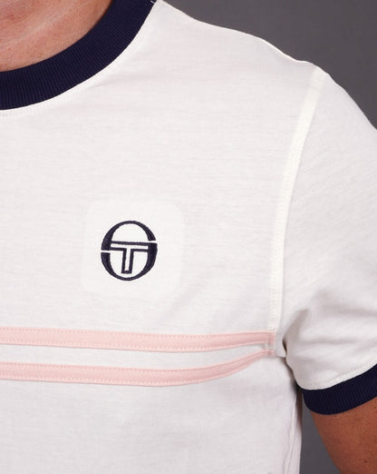 Sergio Tacchini Supermac T-Shirt Gardenia/Pink/Marineblau