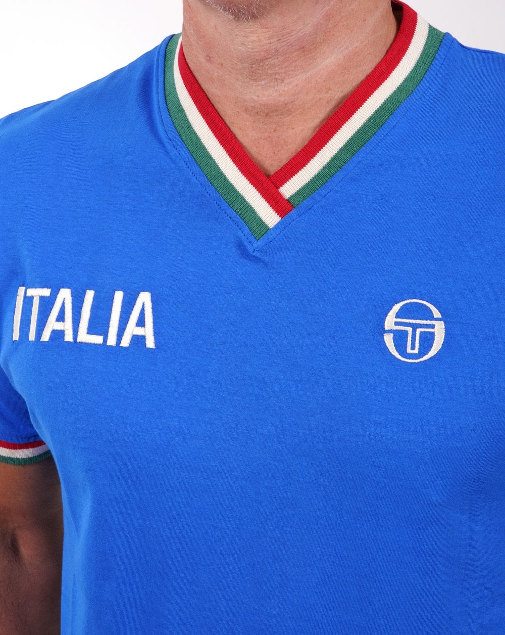 Sergio Tacchini Italia V Neck T Shirt Royal Blue