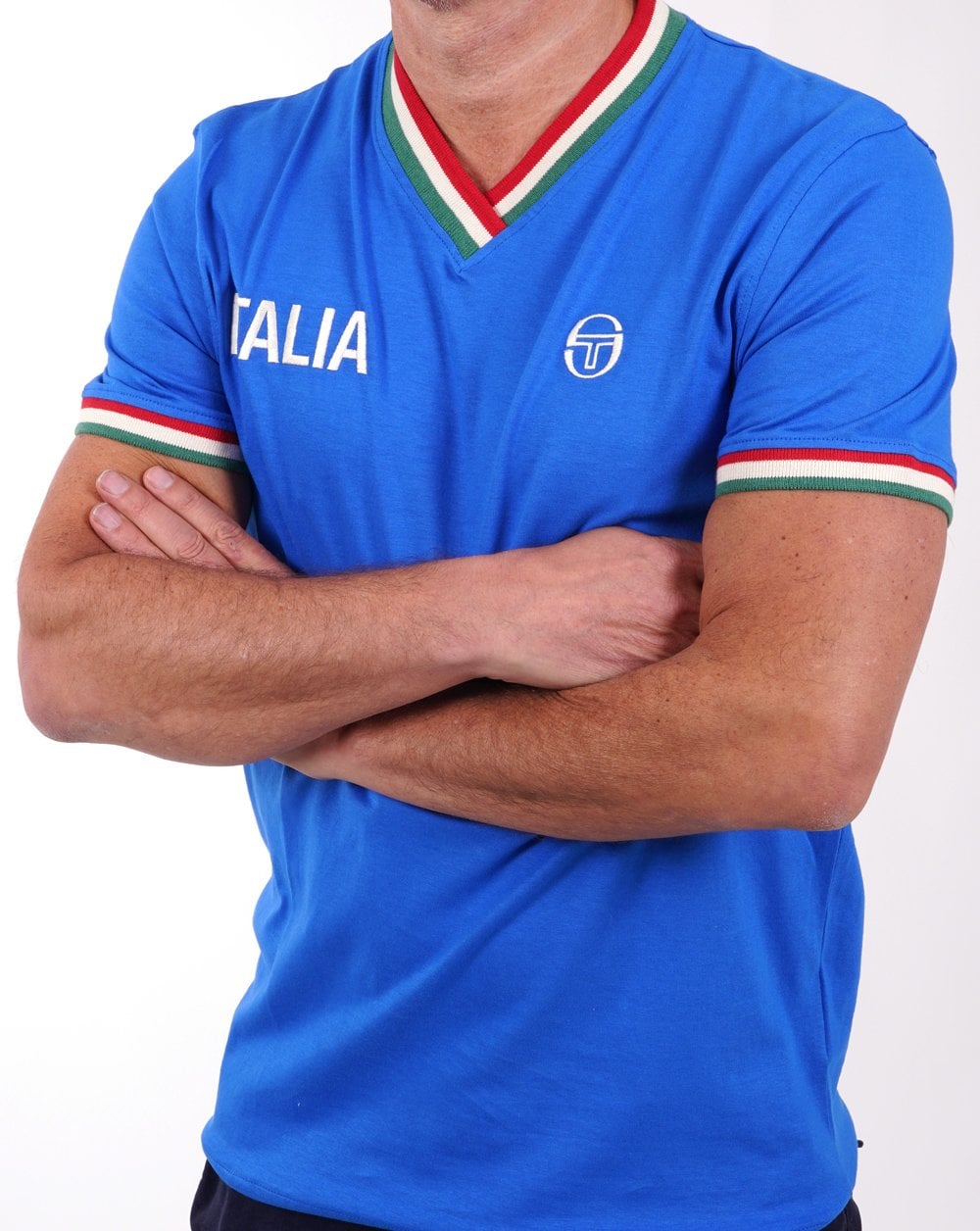 Sergio Tacchini Italia V Neck T Shirt Royal Blue