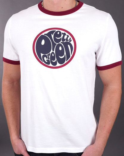 Pretty Green – T-Shirt mit Tilby-Print und Logo in Weiß