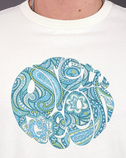 Pretty Green – T-Shirt mit Paisley-Logo in Stein