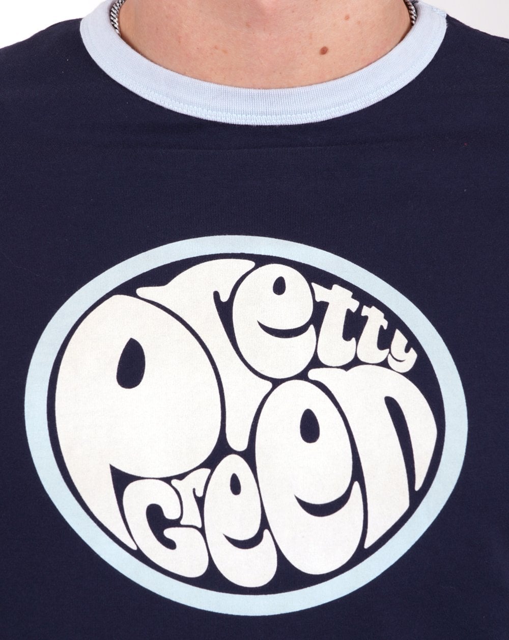 Pretty Green – T-Shirt mit Tilby-Print und Logo in Marineblau