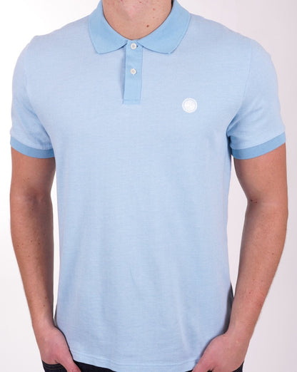Pretty Green Fischgrät-Poloshirt Blau