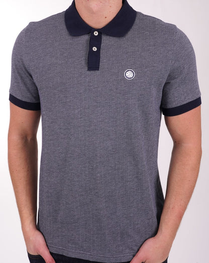 Pretty Green Fischgräten-Poloshirt Marineblau