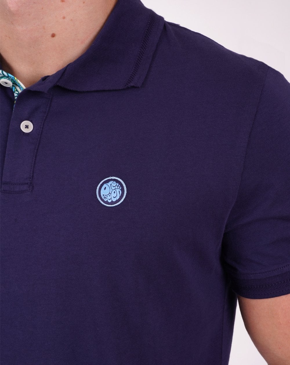Pretty Green Itchycoo Paisley Placket Polo Navy