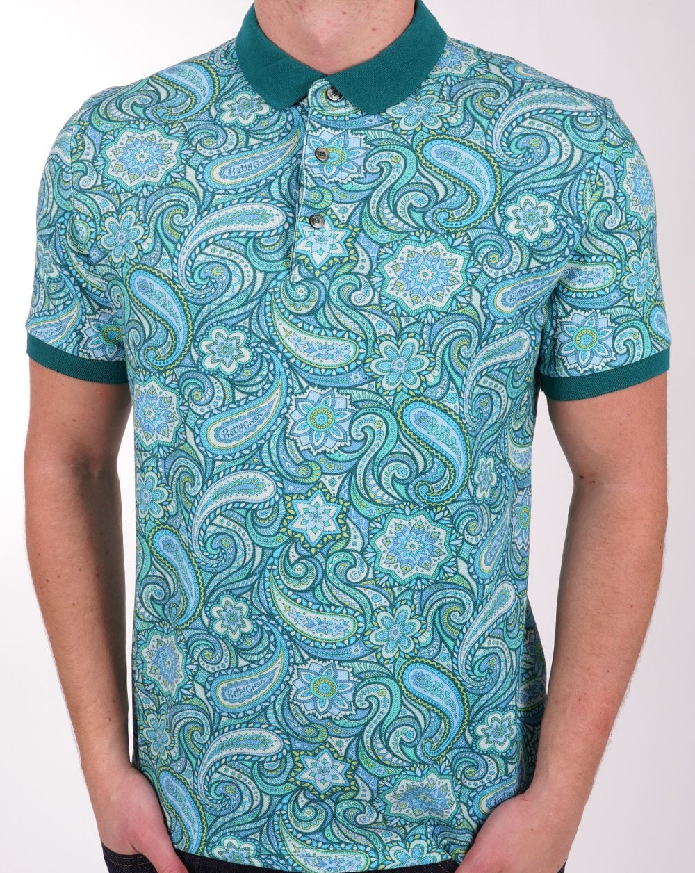 Pretty Green Itchycoo Paisley Polo Grün