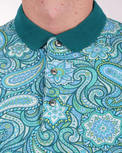 Pretty Green Itchycoo Paisley Polo Grün