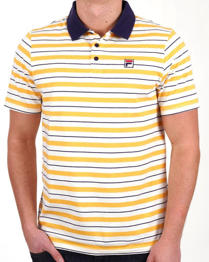 Fila Vintage Striped Polo Shirt gelb / marine