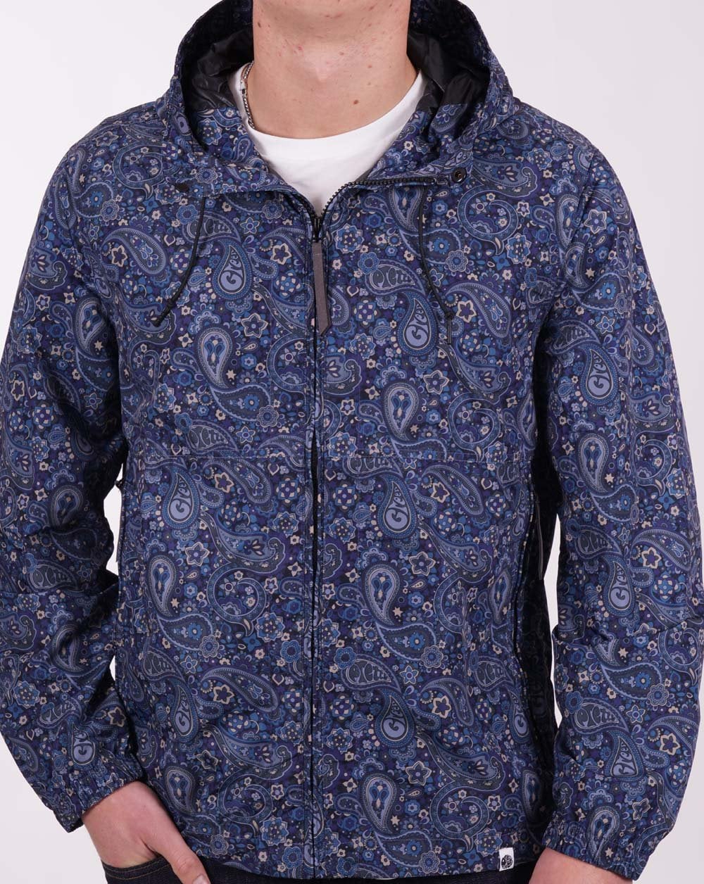 Pretty Green Festival Jacke mit Paisley-Print, Marineblau