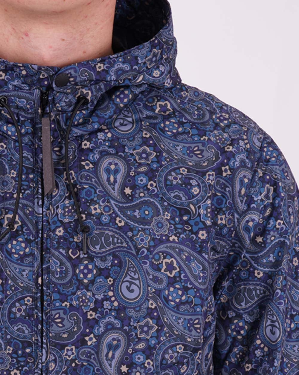 Pretty Green Festival Jacke mit Paisley-Print, Marineblau