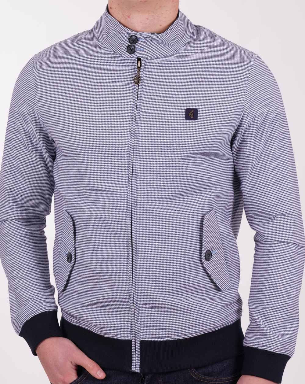 Gabicci Vintage Hadrian Dogtooth Harrington Marina Blue