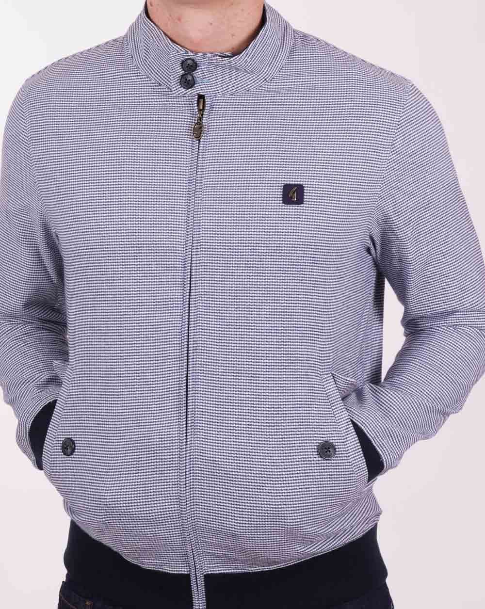 Gabicci Vintage Hadrian Dogtooth Harrington Marina Blue