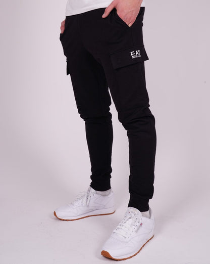 EA7 Emporio Armani Baumwoll-Cargohose Schwarz