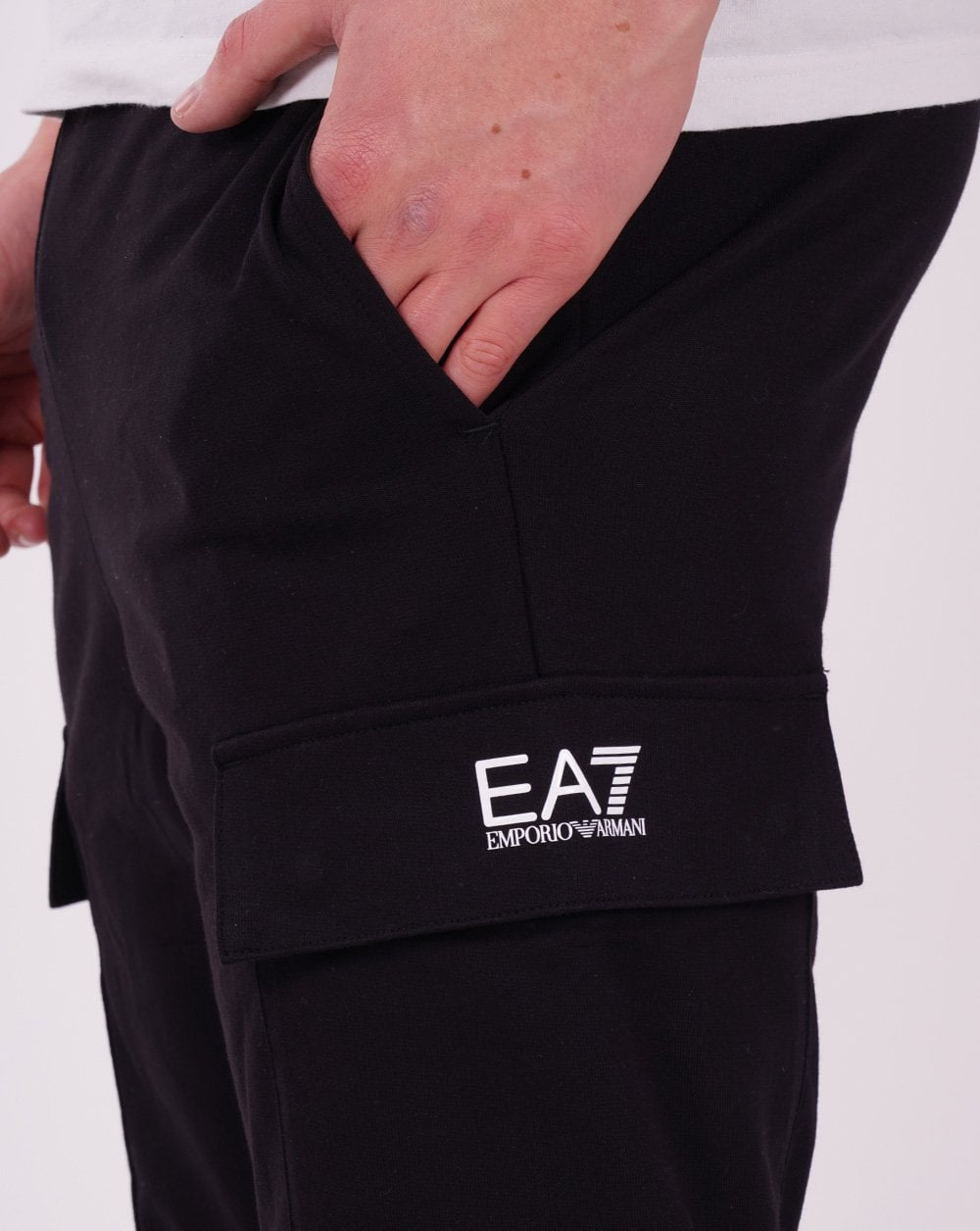 EA7 Emporio Armani Baumwoll-Cargohose Schwarz