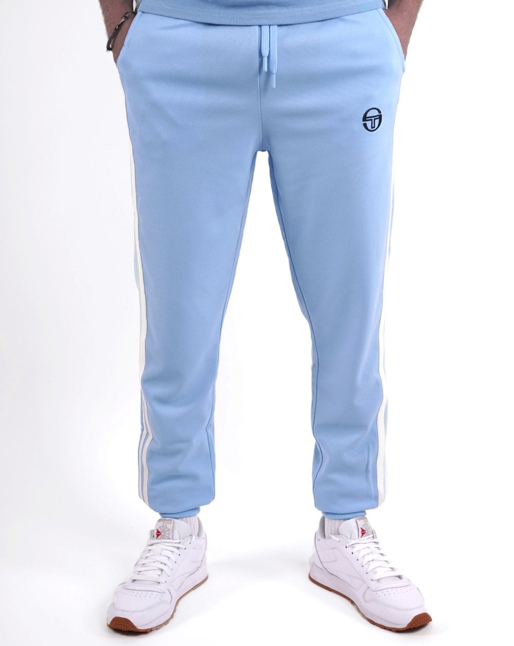 Sergio Tacchini – Trainingshose mit 2 Streifen, Himmelblau/Gardenia