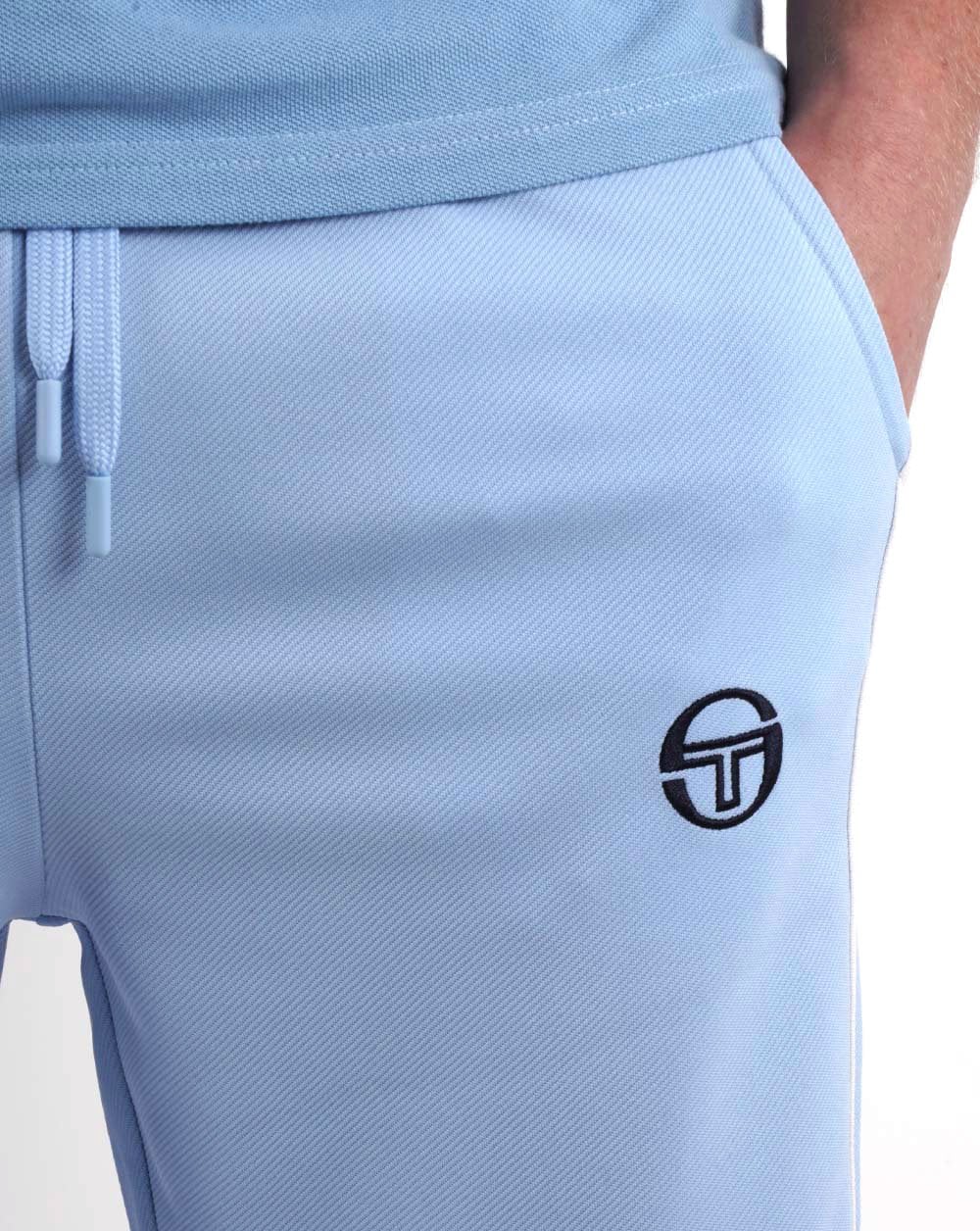 Sergio Tacchini – Trainingshose mit 2 Streifen, Himmelblau/Gardenia