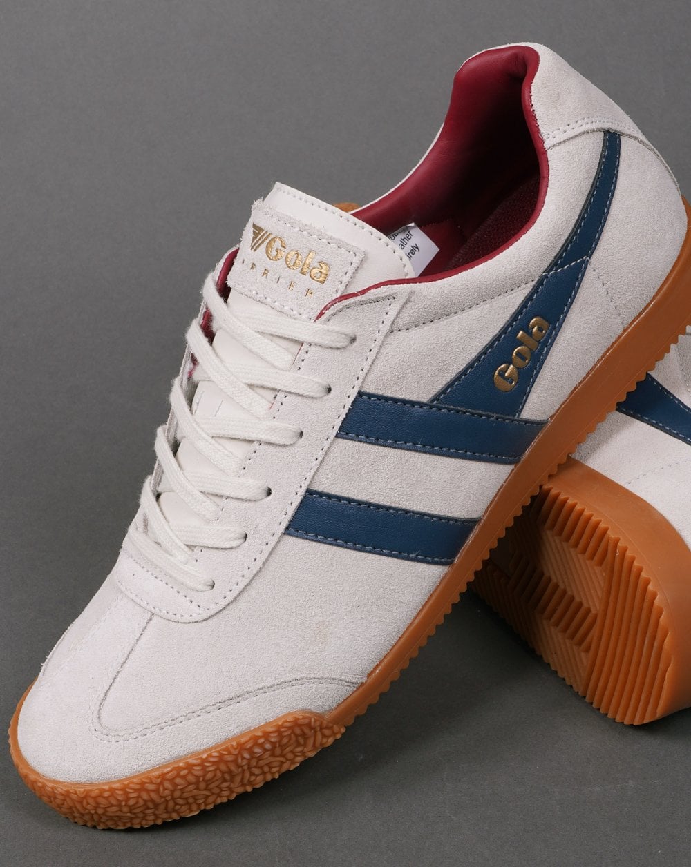 Gola Harrier Wildleder-Sneaker Off-White/Blau/Burgund