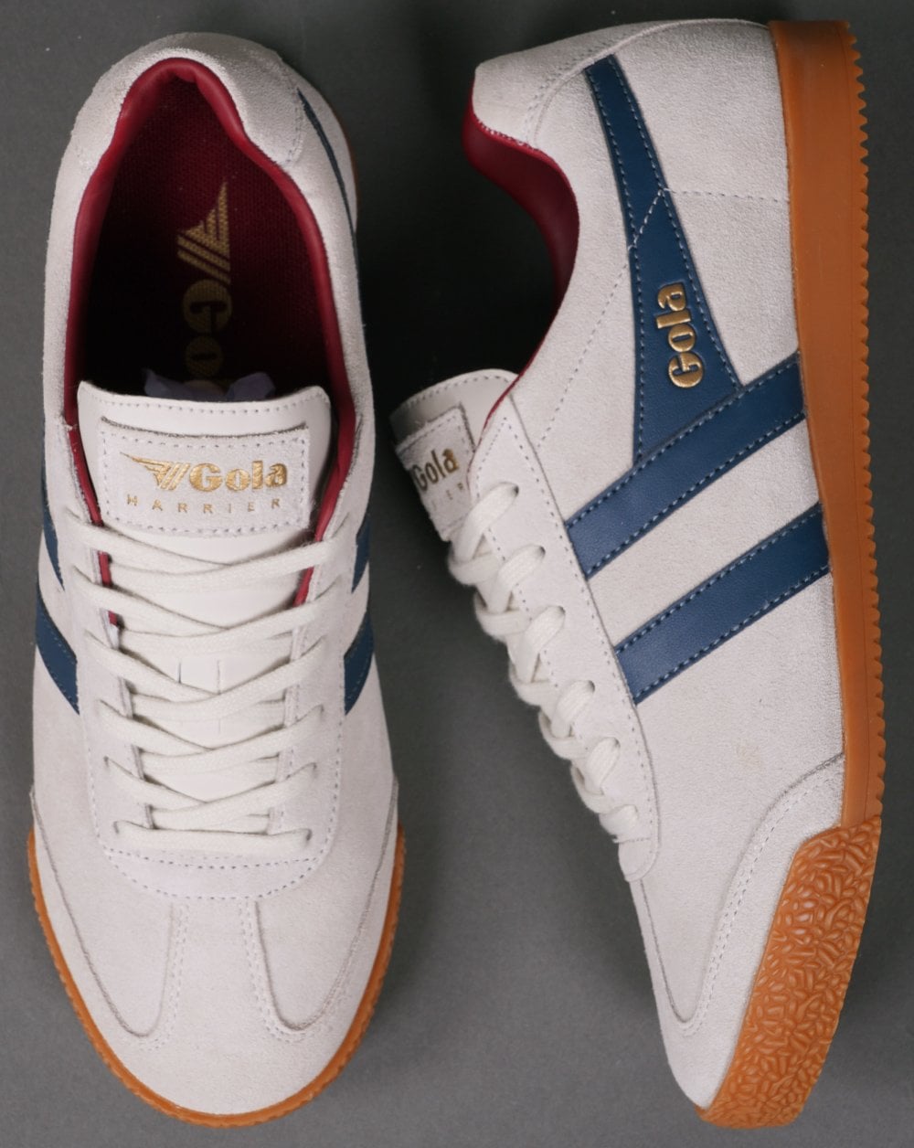 Gola Harrier Wildleder-Sneaker Off-White/Blau/Burgund