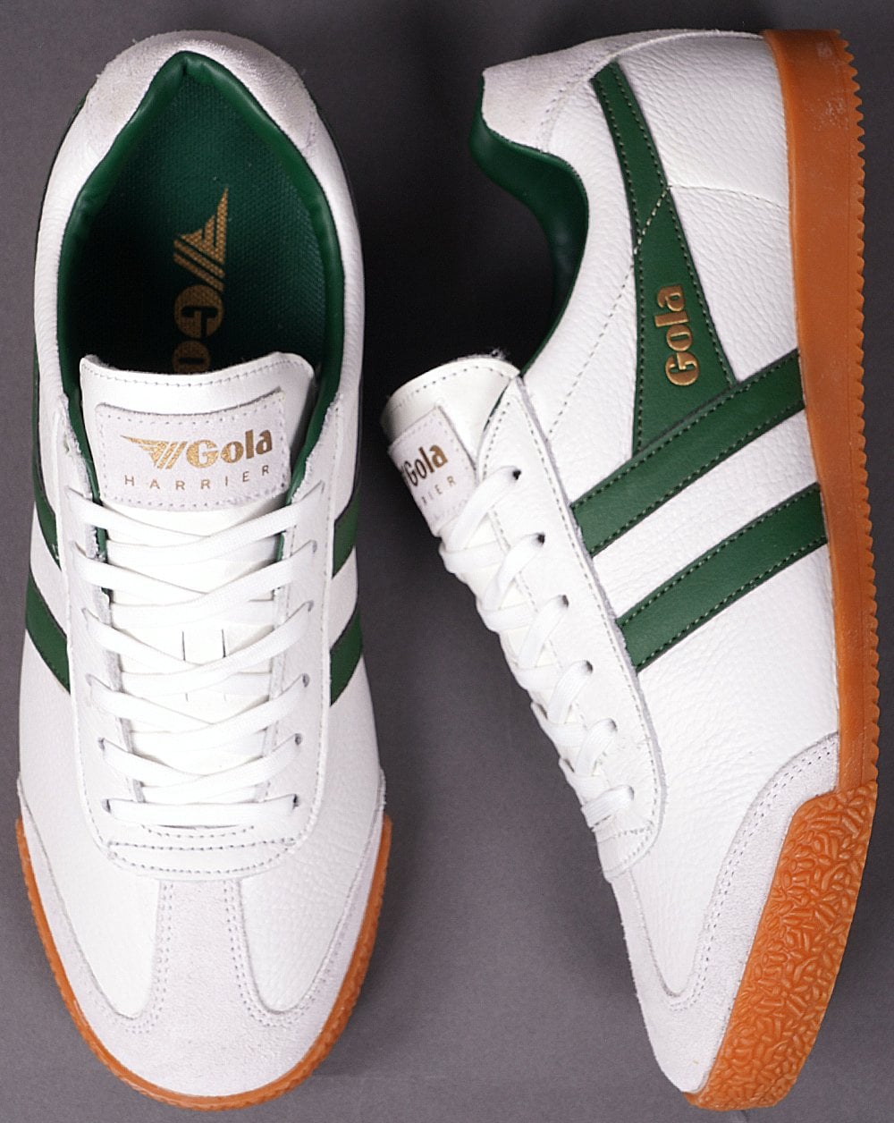 Gola Harrier Ledersneaker Weiß/Grün
