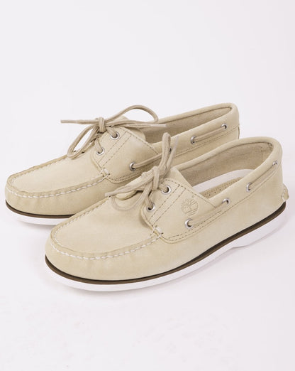Timberland Classic 2-Ösen-Bootsschuh, hellbeiges Wildleder