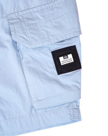 Weekend Offender Ripstop-Cargo-Shorts Himmelblau