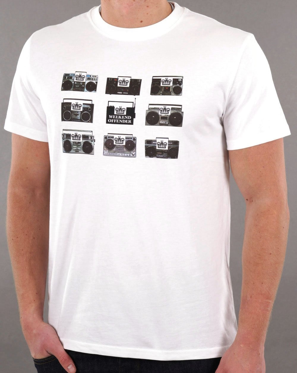 Weekend Offender Boombox T-Shirt Weiß