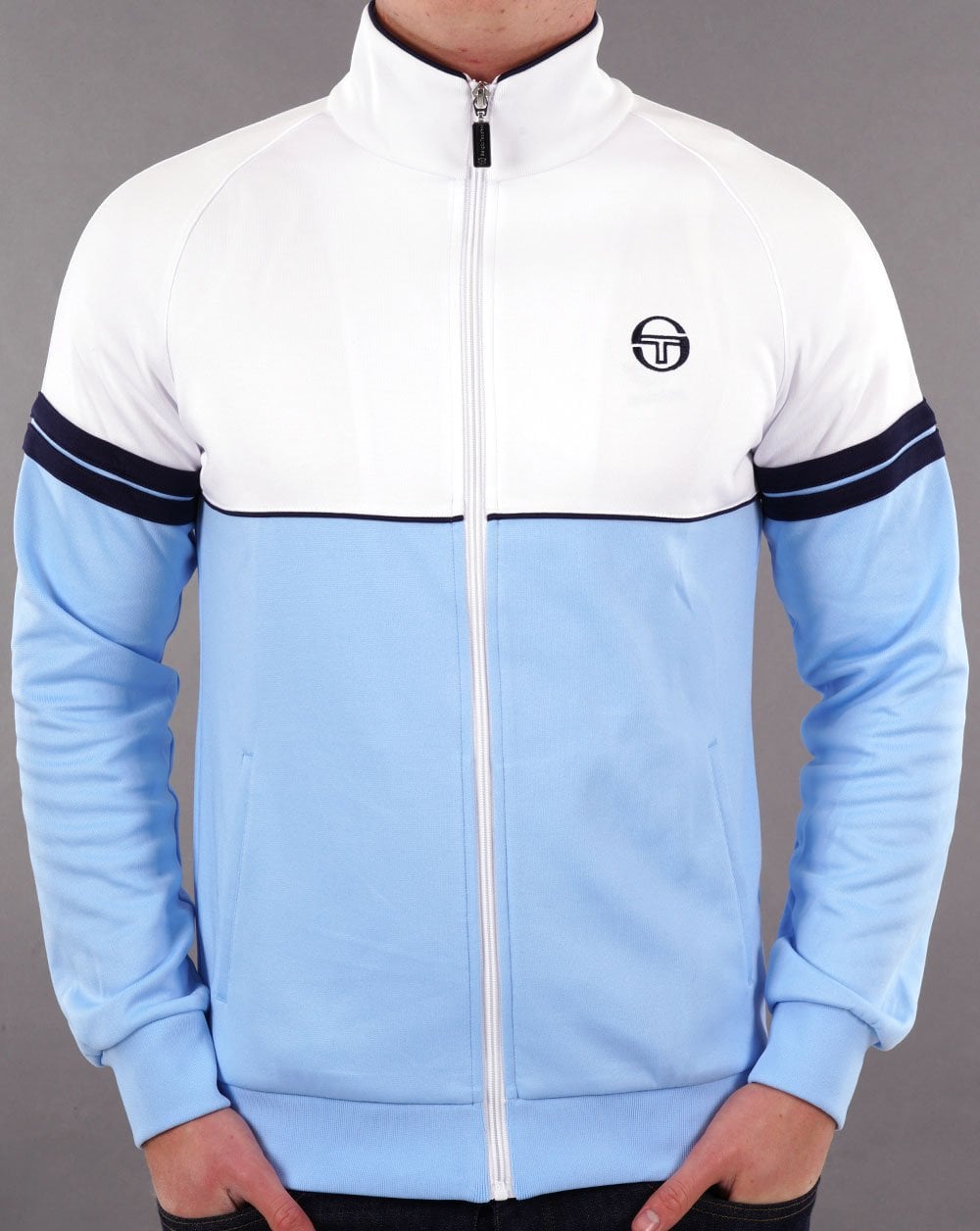 Sergio Tacchini Orion Trainingsjacke Weiß/Himmelblau