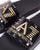 Emporio Armani EA7 Logo Sliders Black/Gold