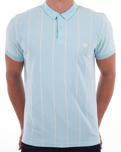 Pretty Green Vega Nadelstreifen-Poloshirt Hellblau