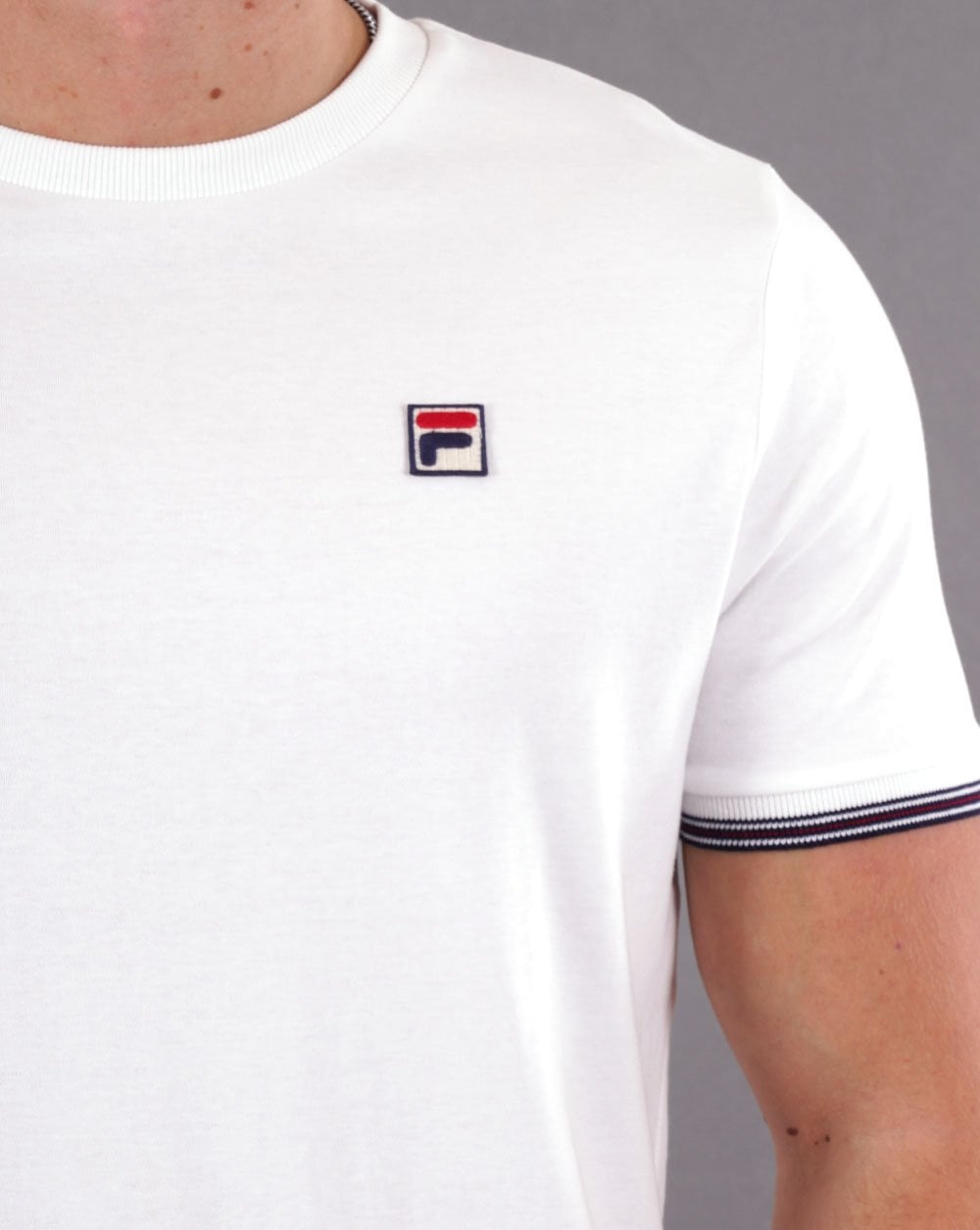 Fila Vintage Tipped Cuff T Shirt White
