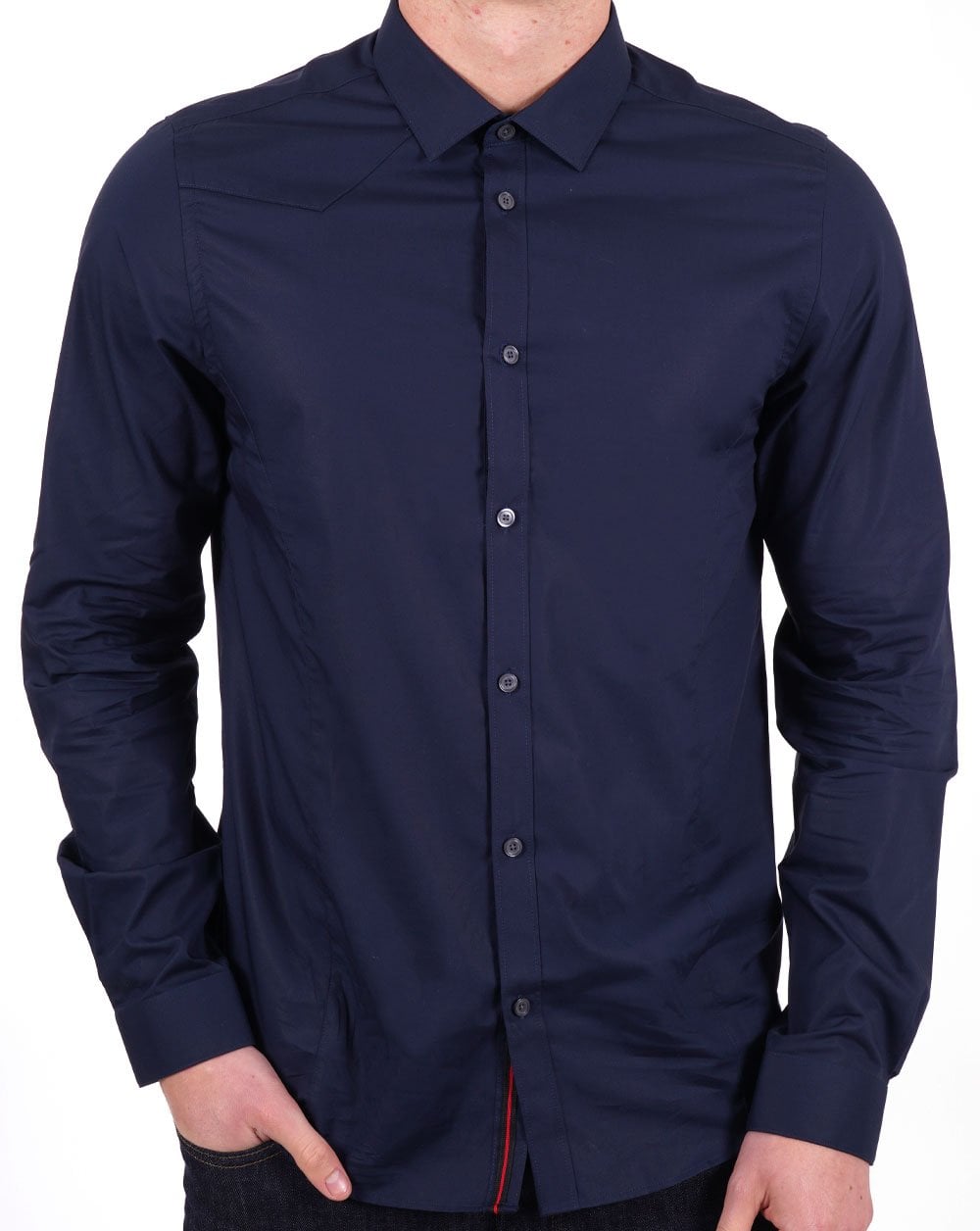 Luke The Butchers Bleistifthemd Marineblau